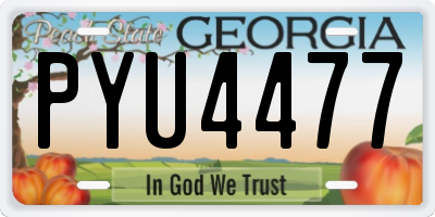 GA license plate PYU4477