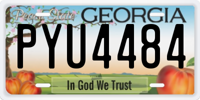 GA license plate PYU4484