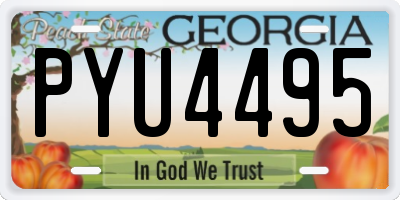 GA license plate PYU4495