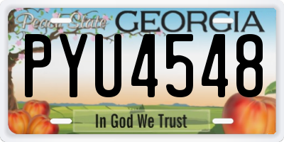 GA license plate PYU4548