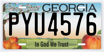GA license plate PYU4576