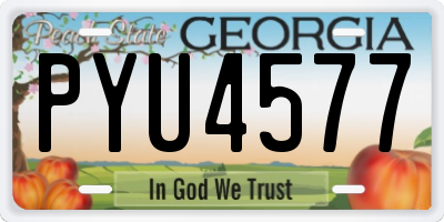 GA license plate PYU4577