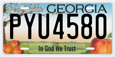 GA license plate PYU4580