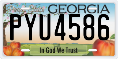 GA license plate PYU4586