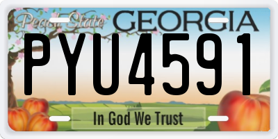 GA license plate PYU4591