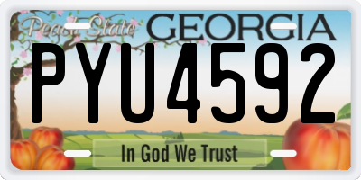 GA license plate PYU4592