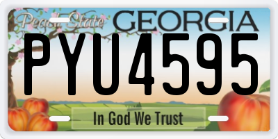 GA license plate PYU4595