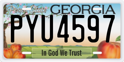 GA license plate PYU4597