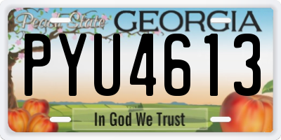 GA license plate PYU4613