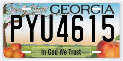 GA license plate PYU4615