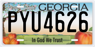 GA license plate PYU4626