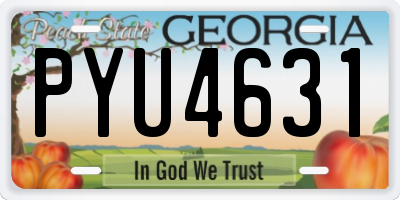 GA license plate PYU4631
