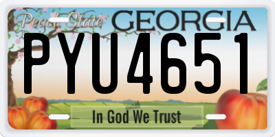 GA license plate PYU4651