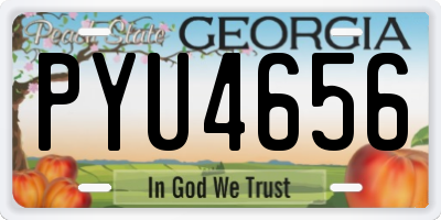 GA license plate PYU4656