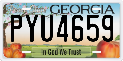 GA license plate PYU4659