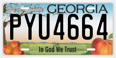 GA license plate PYU4664