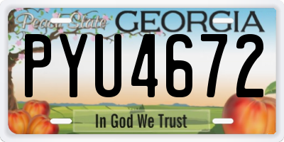 GA license plate PYU4672