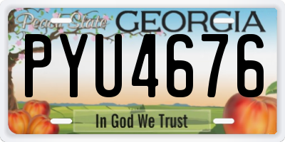 GA license plate PYU4676