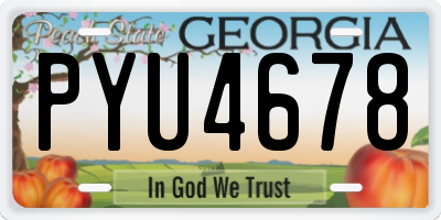 GA license plate PYU4678