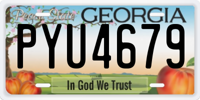 GA license plate PYU4679