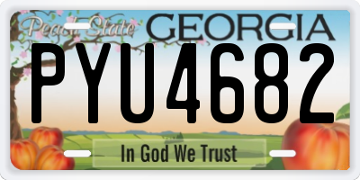 GA license plate PYU4682