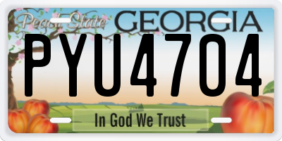 GA license plate PYU4704