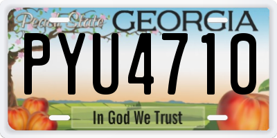 GA license plate PYU4710