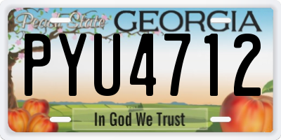 GA license plate PYU4712