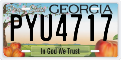 GA license plate PYU4717
