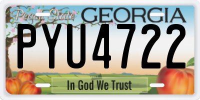 GA license plate PYU4722
