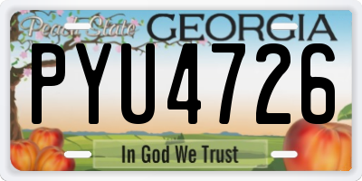 GA license plate PYU4726