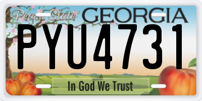 GA license plate PYU4731