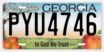 GA license plate PYU4746