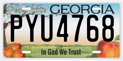 GA license plate PYU4768