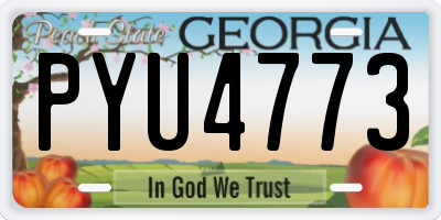 GA license plate PYU4773