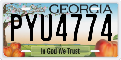 GA license plate PYU4774