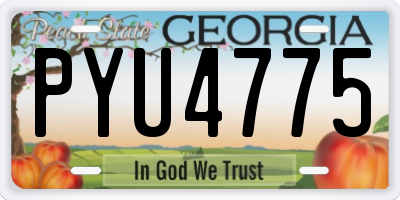 GA license plate PYU4775