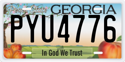 GA license plate PYU4776