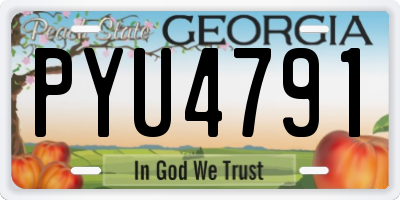 GA license plate PYU4791