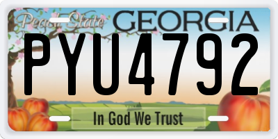 GA license plate PYU4792