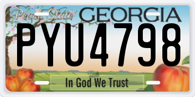 GA license plate PYU4798