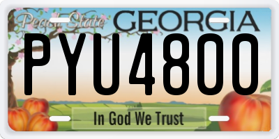 GA license plate PYU4800