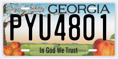 GA license plate PYU4801