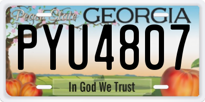 GA license plate PYU4807