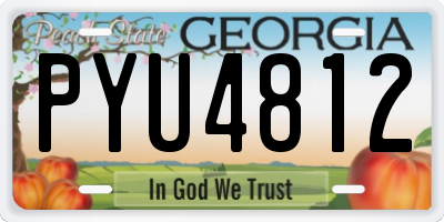 GA license plate PYU4812