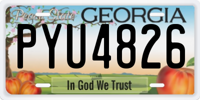 GA license plate PYU4826