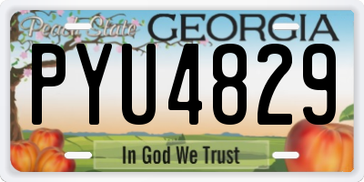 GA license plate PYU4829