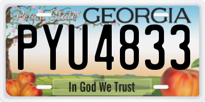 GA license plate PYU4833