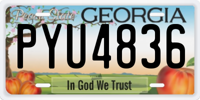 GA license plate PYU4836