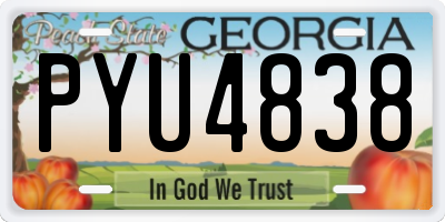 GA license plate PYU4838